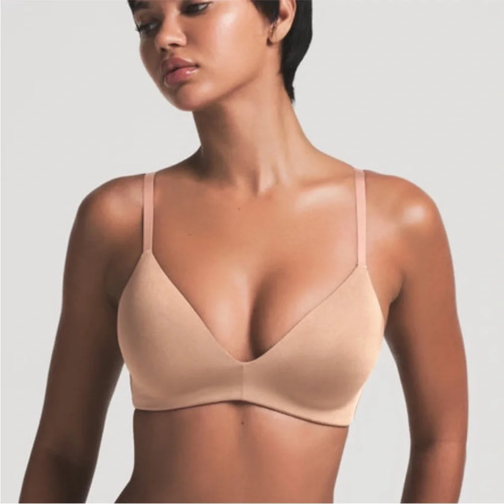 SKIMS Wireless Form Lightly Lined T-Shirt Bra Nude Tan Sienna 36D - Picture 1 of 8